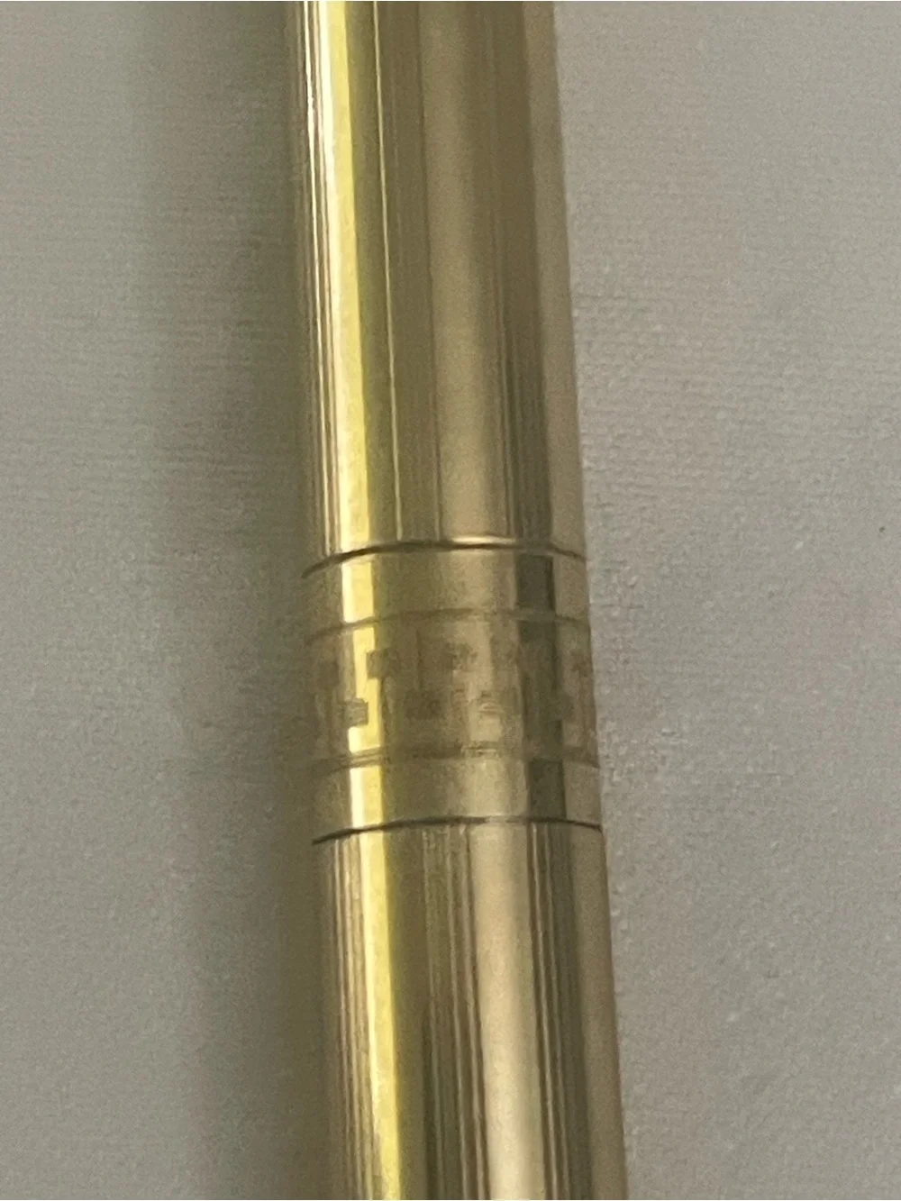 CROS Gold overlay  Ballpoint Pen with Blue Ink Tip  with leather case.